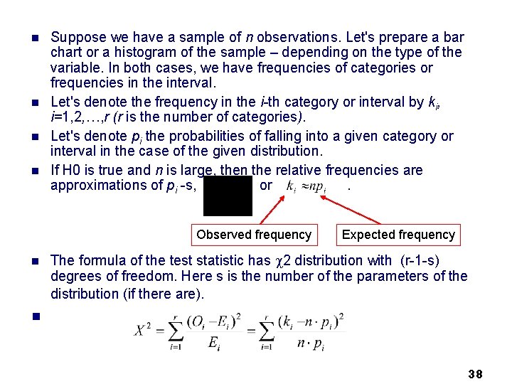 n n Suppose we have a sample of n observations. Let's prepare a bar