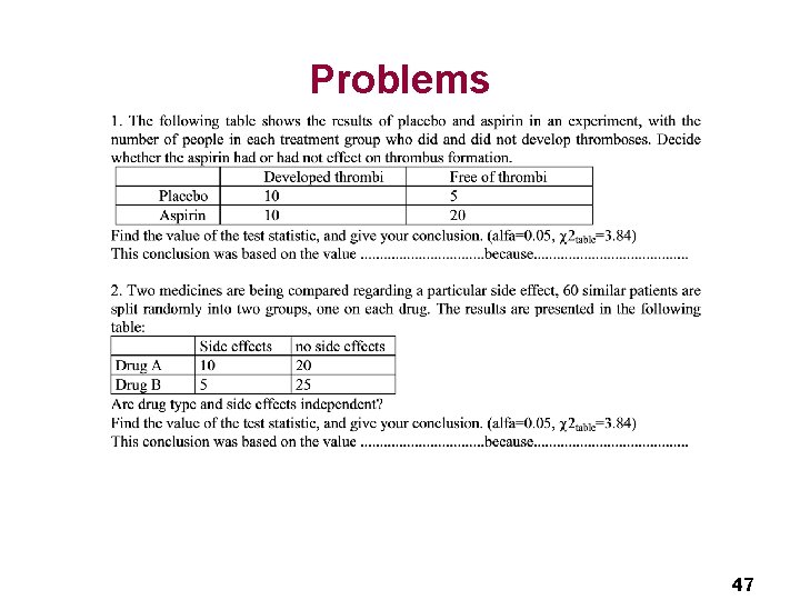 Problems 47 