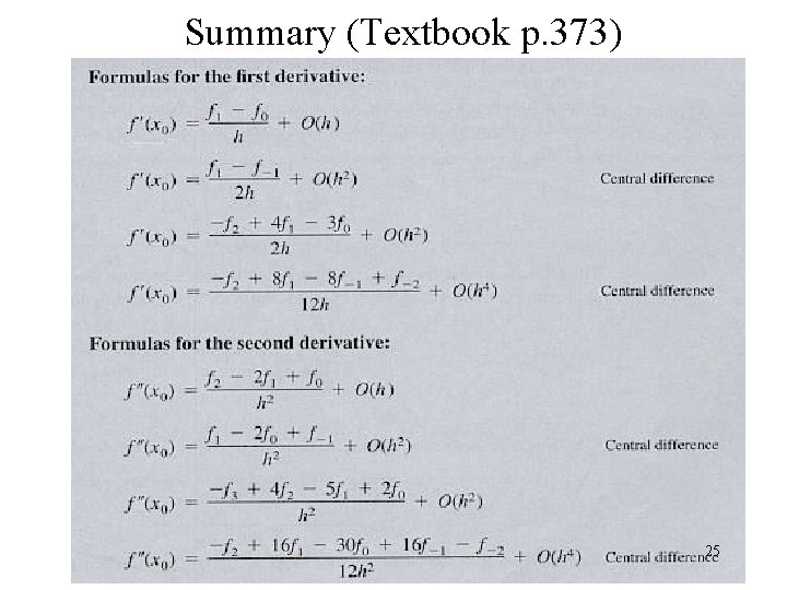 Summary (Textbook p. 373) 25 