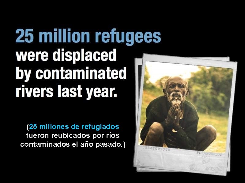 (25 millones de refugiados fueron reubicados por ríos contaminados el año pasado. ) 
