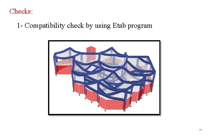 Checks: 1 - Compatibility check by using Etab program 25 