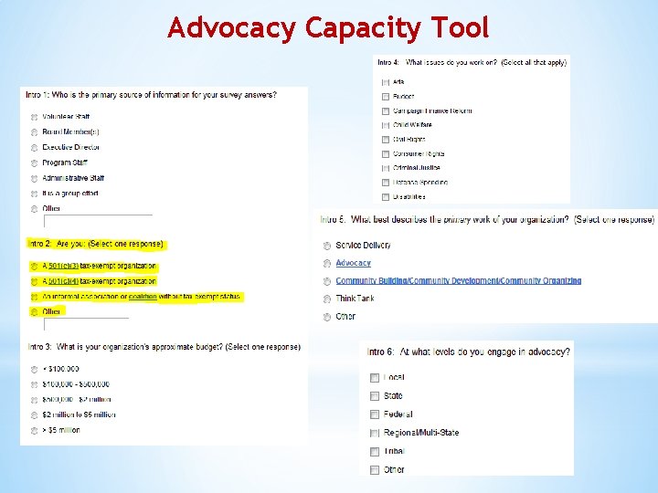 Advocacy Capacity Tool 