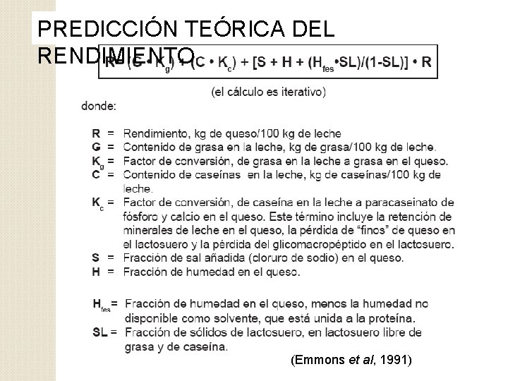 PREDICCIÓN TEÓRICA DEL RENDIMIENTO (Emmons et al, 1991) 