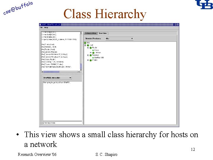 alo @ cse f buf Class Hierarchy • This view shows a small class