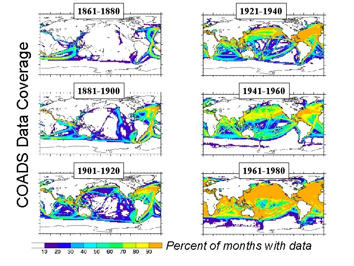 COADS Data Coverage 1861 -1880 1921 -1940 1881 -1900 1941 -1960 1901 -1920 1961