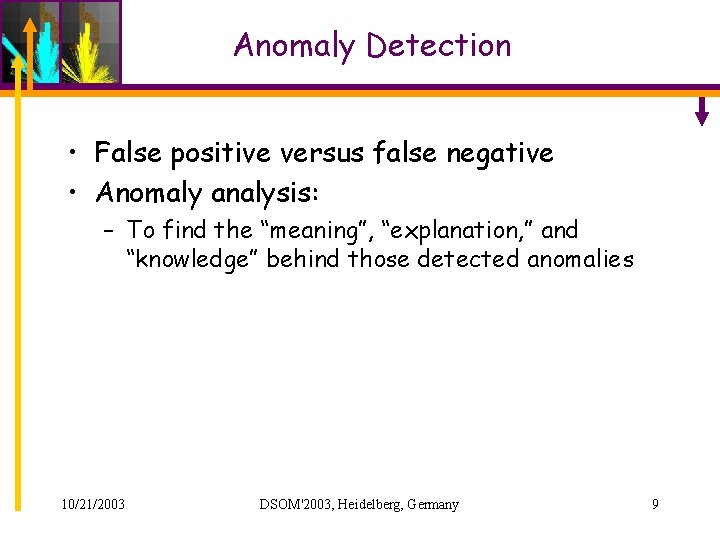 Anomaly Detection • False positive versus false negative • Anomaly analysis: – To find Anomaly Detection • False positive versus false negative • Anomaly analysis: – To find