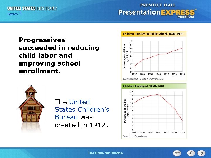 125 Section Chapter Section 1 Progressives succeeded in reducing child labor and improving school