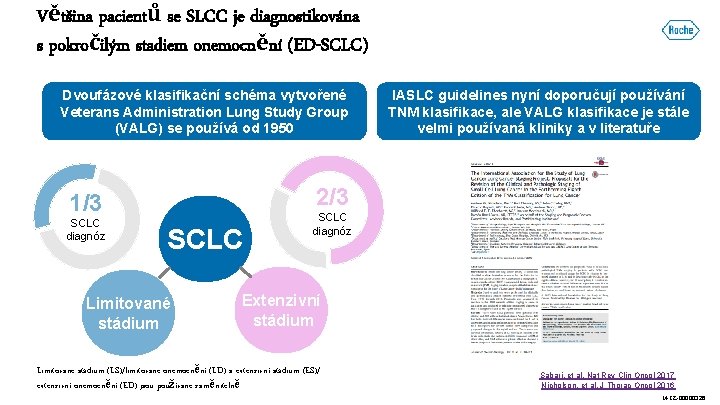 Většina pacientů se SLCC je diagnostikována s pokročilým stadiem onemocnění (ED-SCLC) Dvoufázové klasifikační schéma