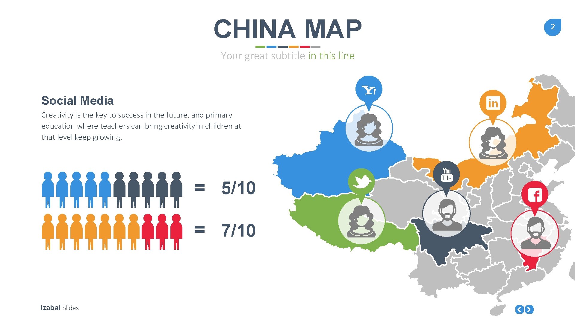 CHINA MAP Your great subtitle in this line Social Media Creativity is the key