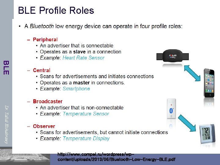 BLE Profile Roles BLE Dr. Tallal Elshabrawy http: //www. compel. ru/wordpress/wpcontent/uploads/2013/06/Bluetooth-Low-Energy-BLE. pdf 