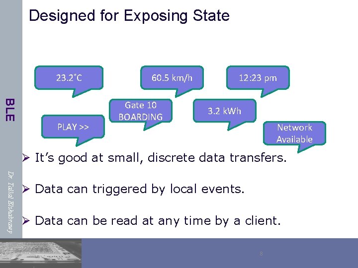 Designed for Exposing State 23. 2˚C BLE PLAY >> 60. 5 km/h Gate 10