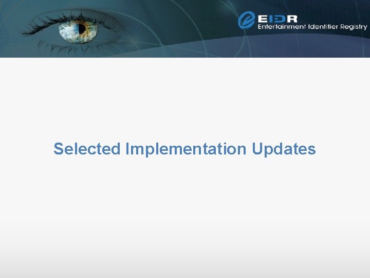 Selected Implementation Updates 