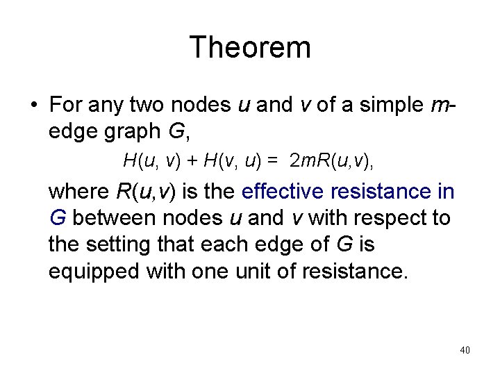 Theorem • For any two nodes u and v of a simple medge graph