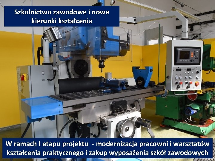 Szkolnictwo zawodowe i nowe kierunki kształcenia W ramach I etapu projektu - modernizacja pracowni