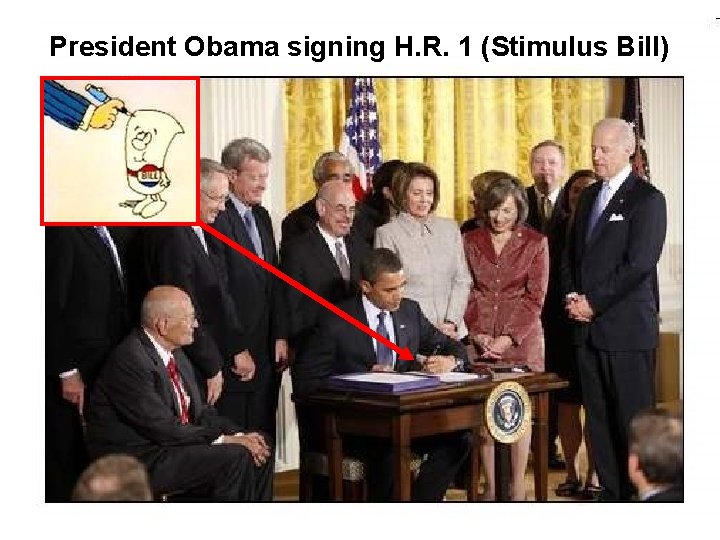 President Obama signing H. R. 1 (Stimulus Bill) 