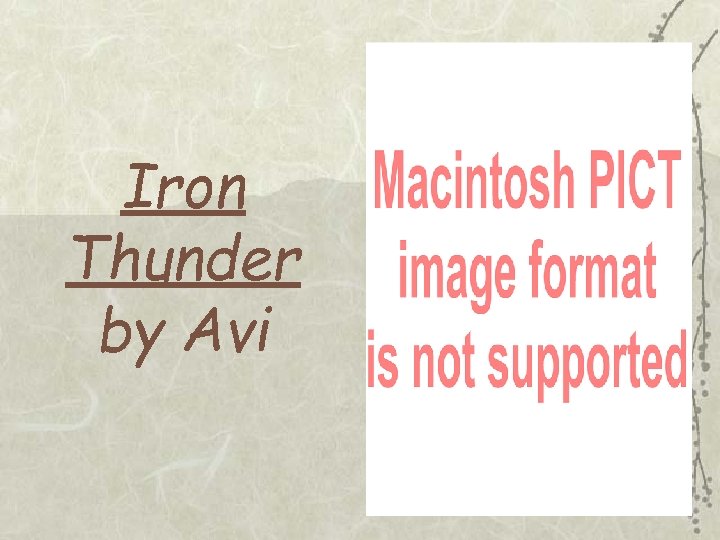 Iron Thunder by Avi 