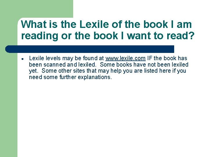 What is the Lexile of the book I am reading or the book I