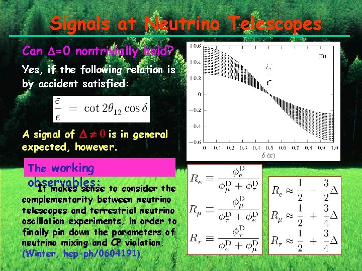 Signals at Neutrino Telescopes Can =0 nontrivially hold? Yes, if the following relation is