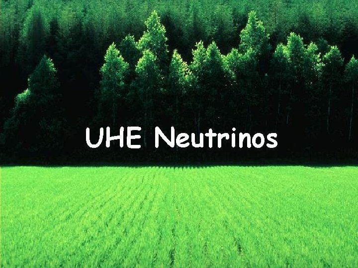 UHE Neutrinos 
