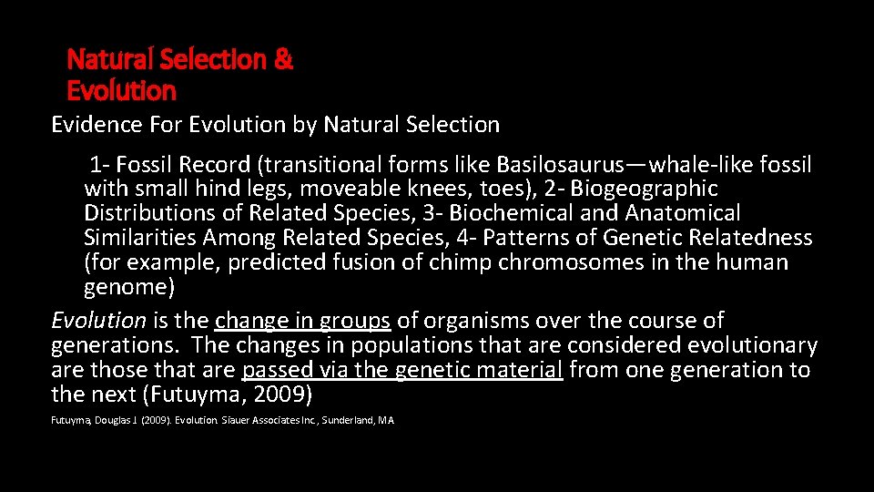 Natural Selection & Evolution Evidence For Evolution by Natural Selection 1 - Fossil Record