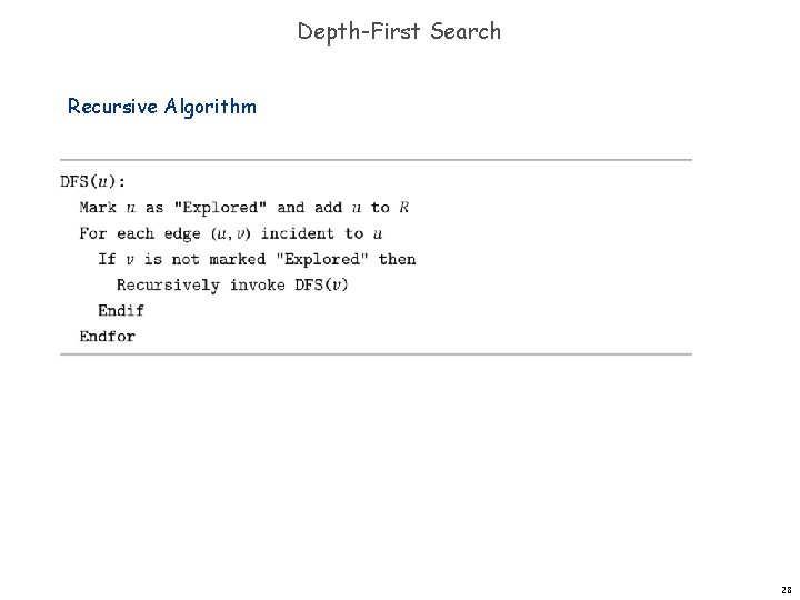 Depth-First Search Recursive Algorithm 28 