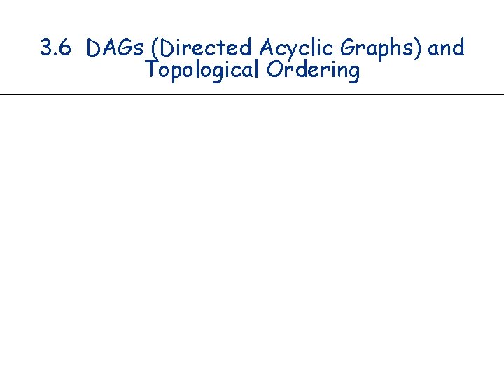 3. 6 DAGs (Directed Acyclic Graphs) and Topological Ordering 