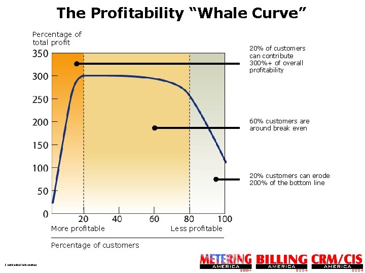 The Profitability “Whale Curve” Percentage of total profit 20% of customers can contribute 300%+