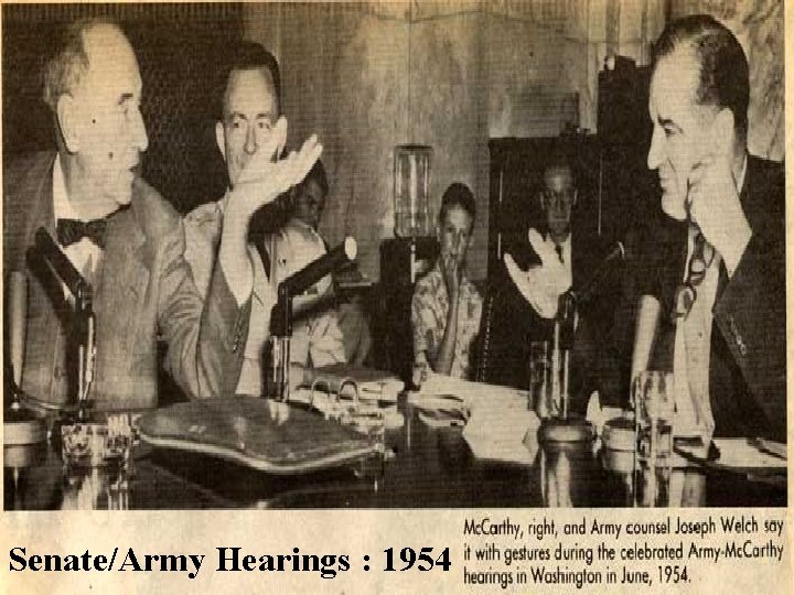 Senate/Army Hearings : 1954 