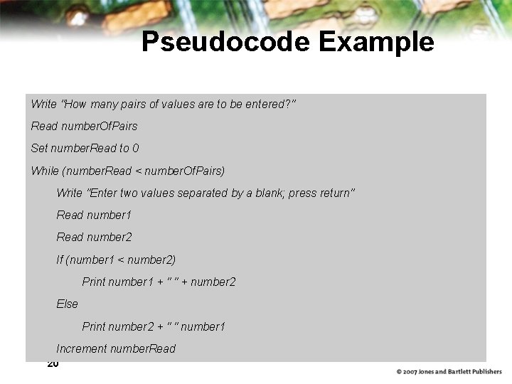 Pseudocode Example Write "How many pairs of values are to be entered? " Read Pseudocode Example Write "How many pairs of values are to be entered? " Read