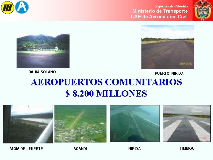 República de Colombia Ministerio de de Transporte Ministerio Transporte UAE de Aeronáutica Civil República