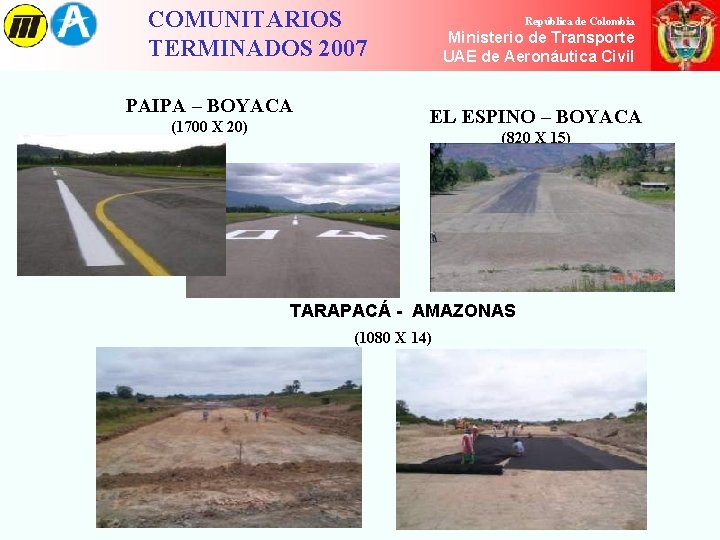 COMUNITARIOS TERMINADOS 2007 PAIPA – BOYACA (1700 X 20) República de Colombia Ministerio de