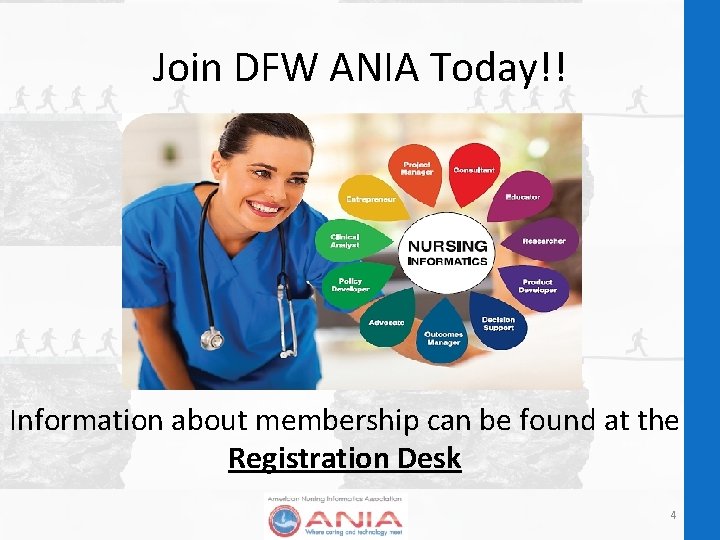 Join DFW ANIA Today!! Information about membership can be found at the Registration Desk