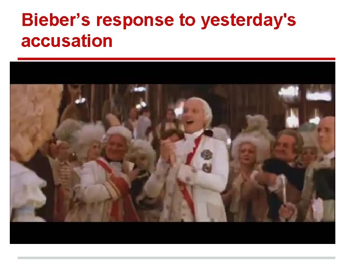 Bieber’s response to yesterday's accusation 