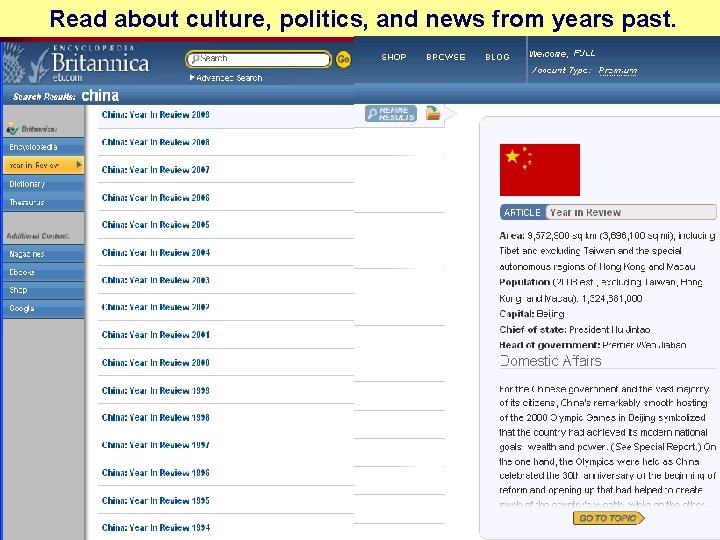 Read about culture, politics, and news from years past. 