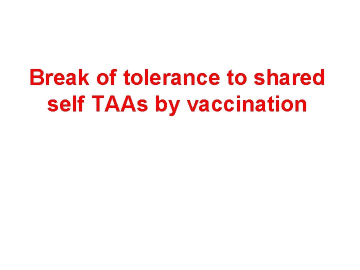 Break of tolerance to shared self TAAs by vaccination 