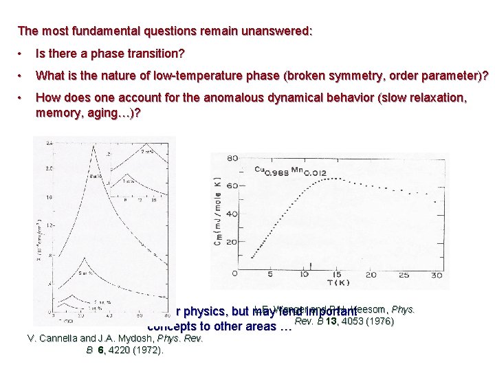 The most fundamental questions remain unanswered: • Is there a phase transition? • What