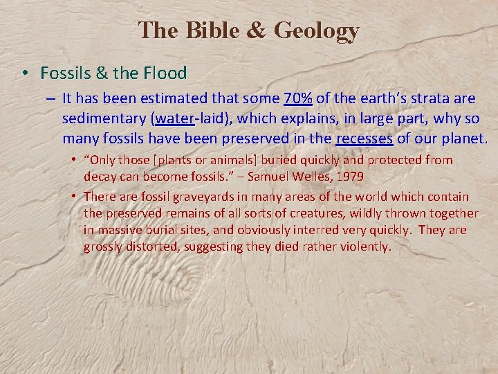The Bible & Geology • Fossils & the Flood – It has been estimated