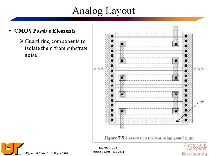 Analog Layout • CMOS Passive Elements Ø Guard ring components to isolate them from