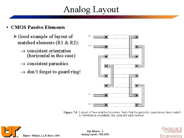 Analog Layout • CMOS Passive Elements Ø Good example of layout of matched elements