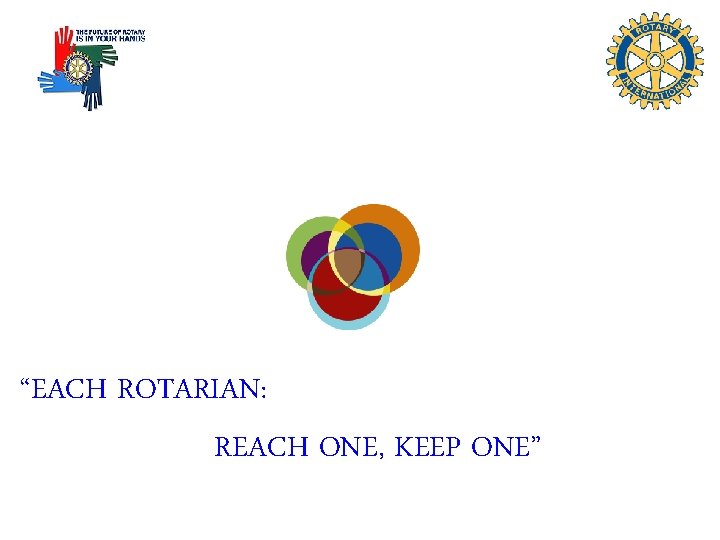 “EACH ROTARIAN: REACH ONE, KEEP ONE” 