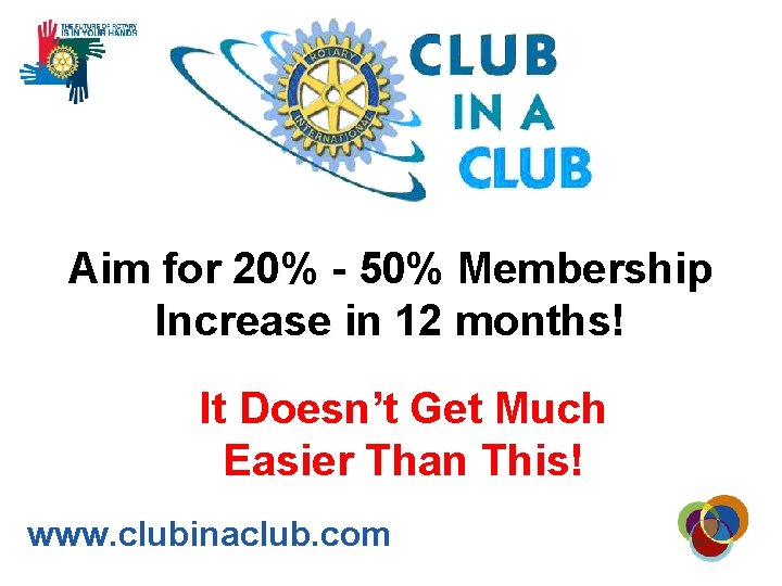 Aim for 20% - 50% Membership Increase in 12 months! It Doesn’t Get Much