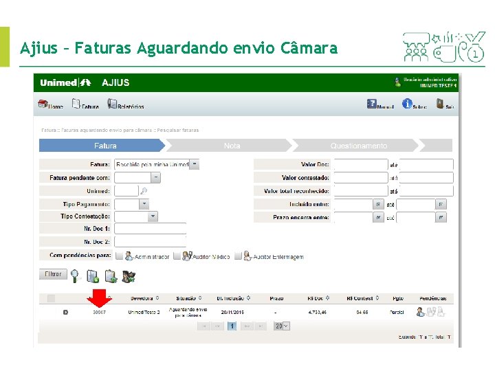 Ajius – Faturas Aguardando envio Câmara 