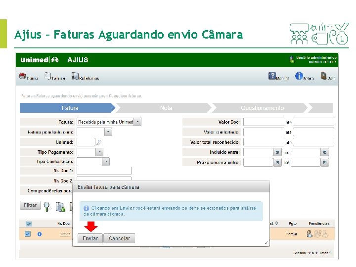 Ajius – Faturas Aguardando envio Câmara 