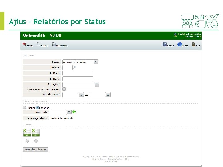 Ajius – Relatórios por Status 