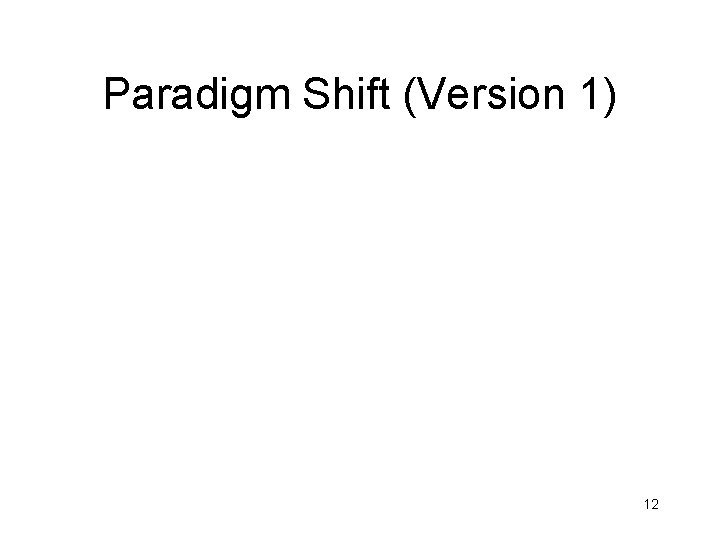 Paradigm Shift (Version 1) 12 