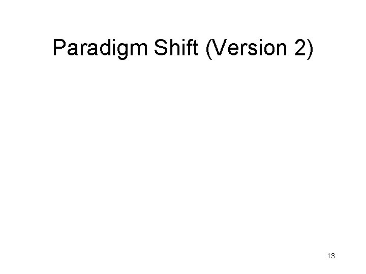 Paradigm Shift (Version 2) 13 