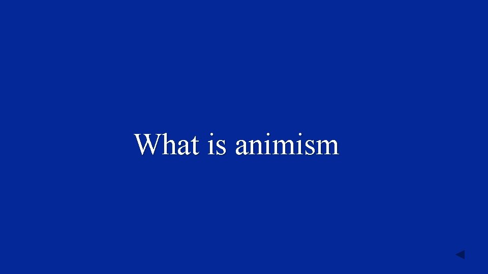 What is animism 