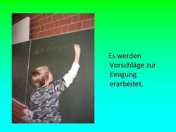 Es werden Vorschläge zur Einigung erarbeitet. 