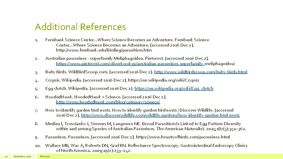 Additional References 1. Fernbank Science Center. . . Where Science Becomes an Adventure. [accessed