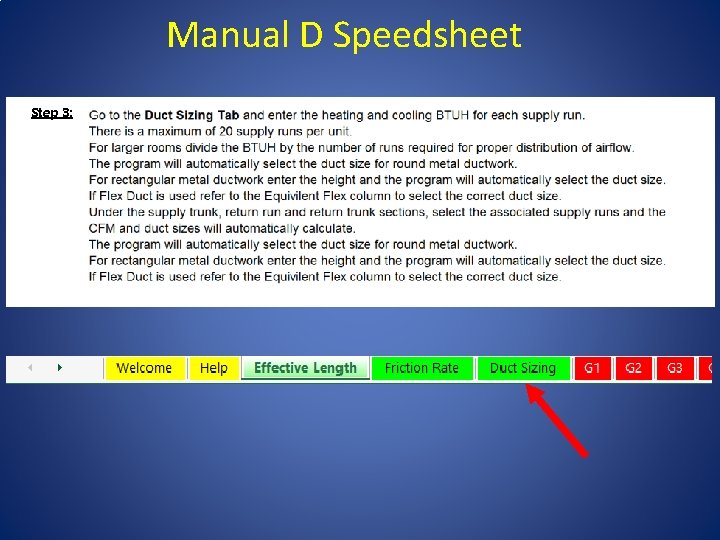 Manual D Speedsheet Step 3: 